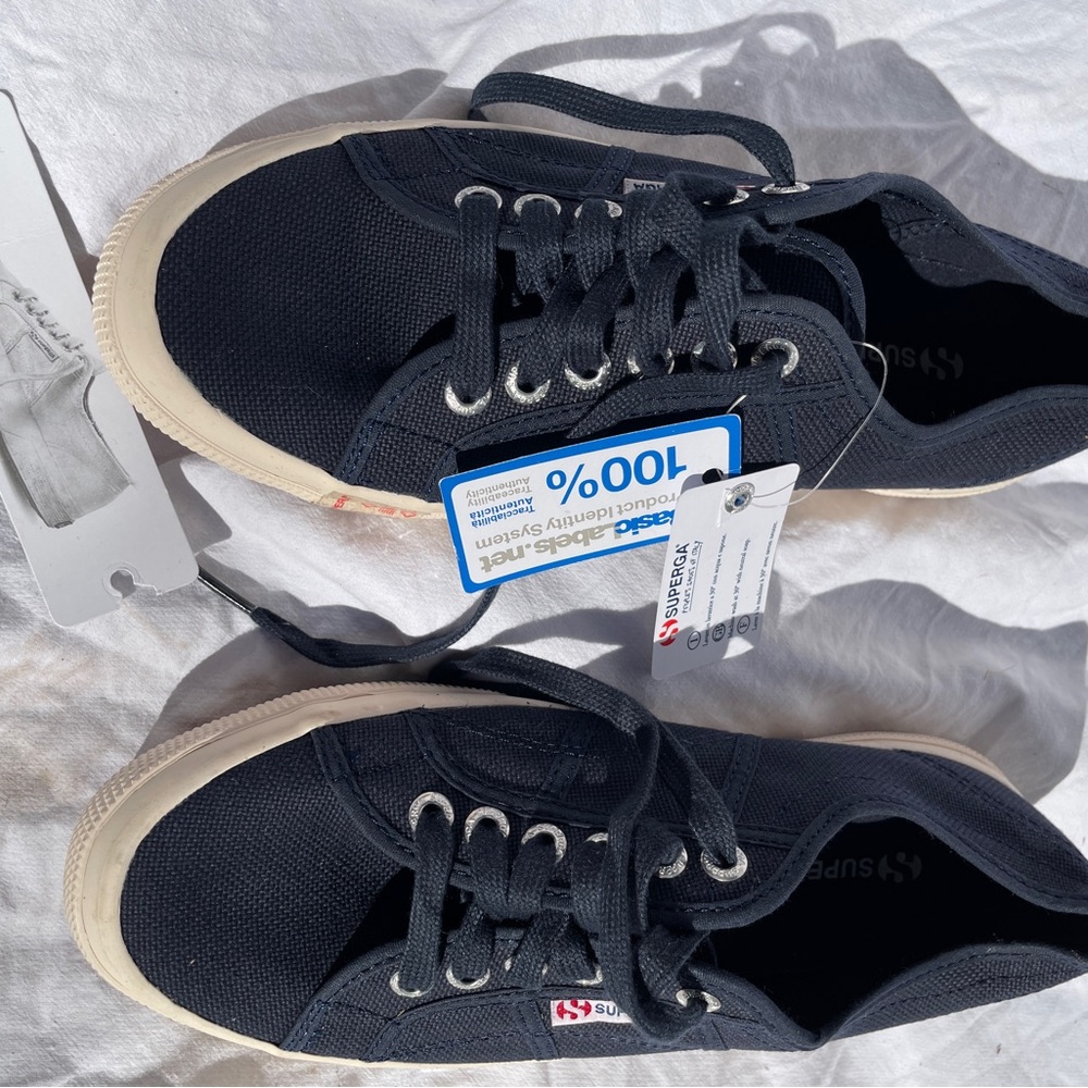 Superga Men's Dark Blue Canvas Sneakers